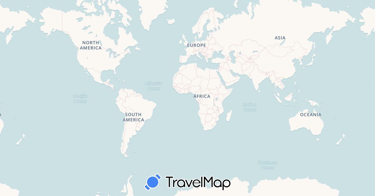 TravelMap itinerary: driving, bus, plane, train, hiking, boat, motorbike in Argentina, Australia, Bolivia, Brazil, Chile, Cuba, France, Hong Kong, Japan, Cambodia, Laos, New Zealand, Peru, Vietnam (Asia, Europe, North America, Oceania, South America)
